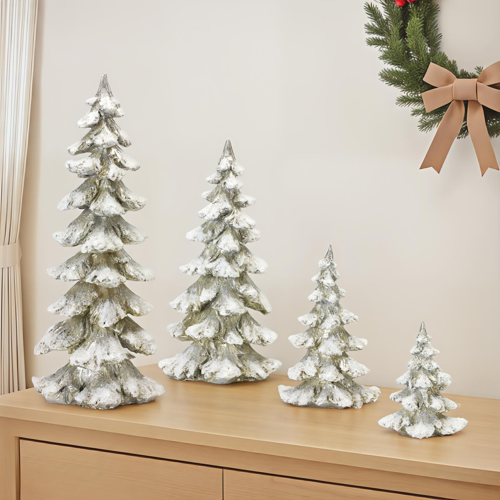 4-Piece Tabletop Tree Set, Silver