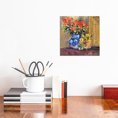 Red Flowers, Detail I by Allayn Stevens - Wrapped Canvas Print