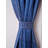 Decorative Grommet Curtains, 360 GSM Poly Cotton Jacquard Fabric, Plain Solid Textured, Dark Blue, 48" x 63", Set of 2 Panel-982951357-982951346