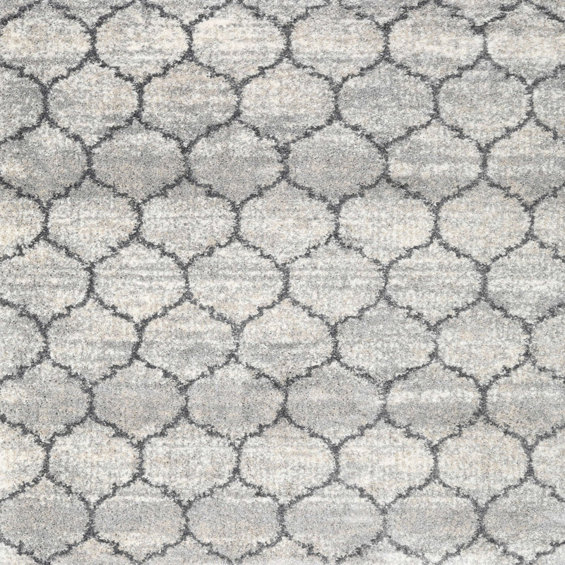 Tapis contemporain gris clair, Carré 4 pi