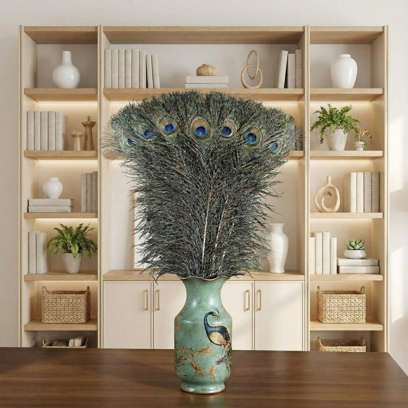 Natural 23-28'' Long Peacock Feathers (40-pack)