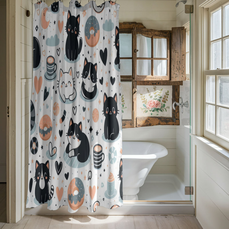 Rideau de douche 1 pièce Domagala Furry Duo, H 74 po x l 40 po