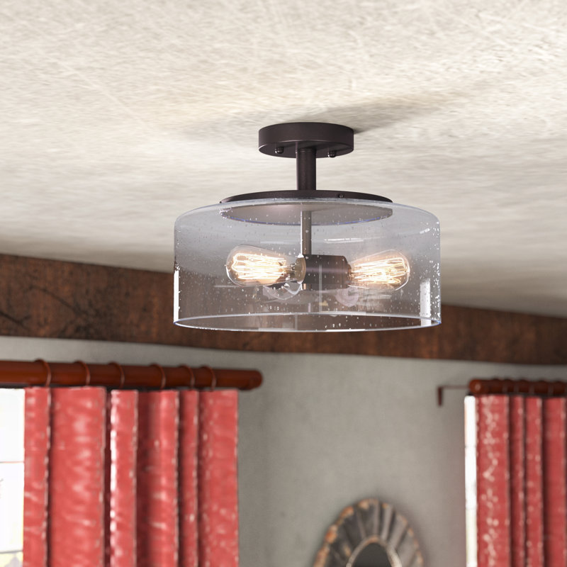 Atlanta Glass Semi Flush Mount