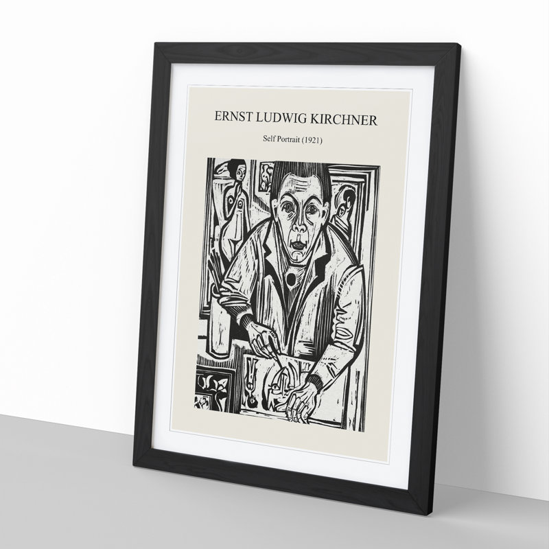 Self Portrait - Picture Frame Painting, 48cm H x 36cm W x 2cm D, Black