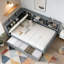 Lit plateforme en bois avec lit gigogne-373753798