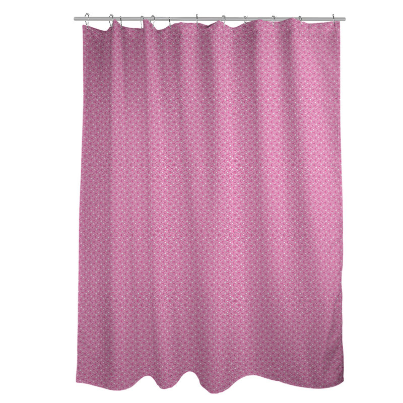 Rideau de douche simple hexagonal classique, Rose, Classic Hexagonal