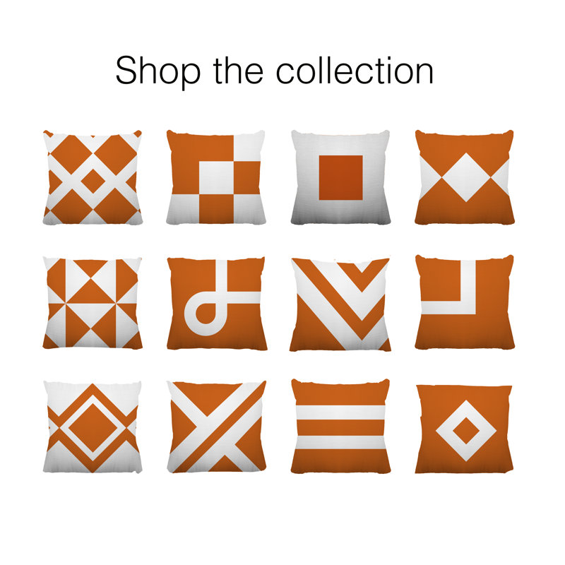Coussin intérieur / extérieur Channing, L 19 po x H 19 po, Orange