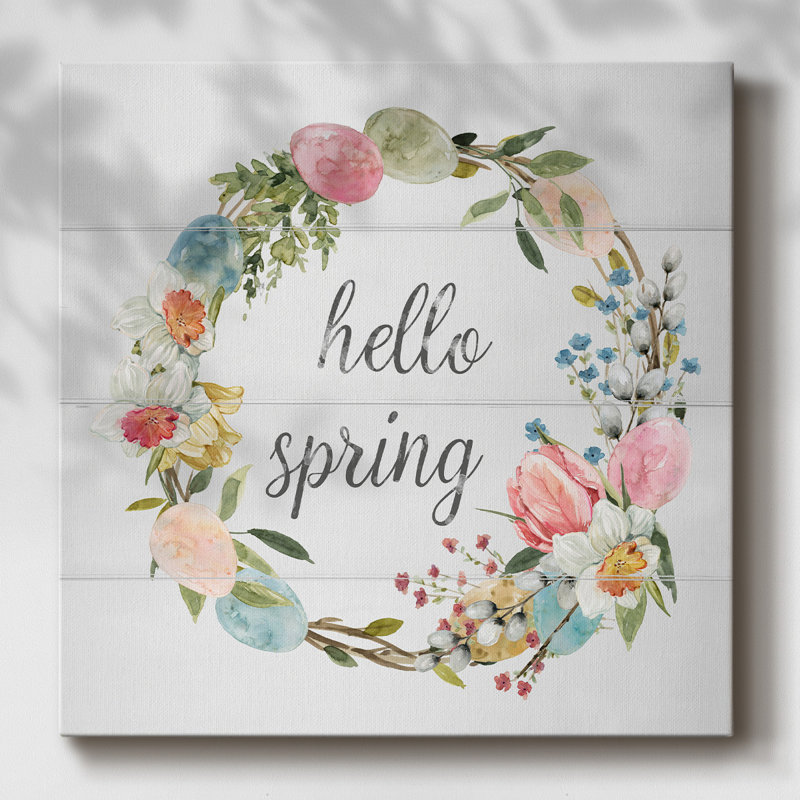 «Farmhouse Easter Egg Wreath», reproduction sur toile, H 40 po x l 40 po x P 1,5 po