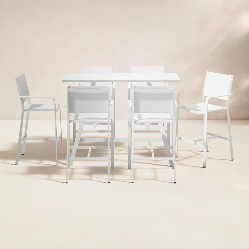 Sunset Outdoor 7 - Piece Bar Height Dining Set with Cushions
