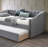 1Pc Day Bed W/ Slat Trundle Button Tufted Nailhead Trim