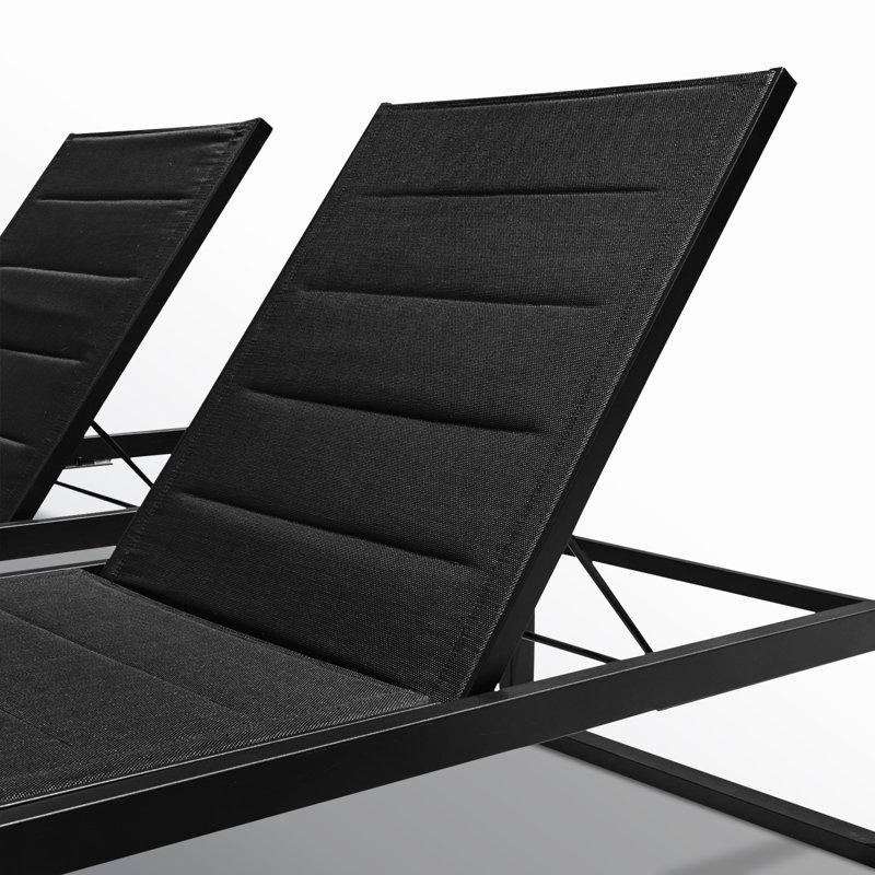 Chaise longue d'extérieur en aluminium Armando, Noir