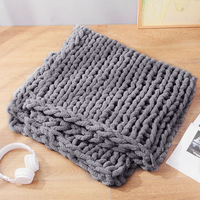 Beaconsdale Knitted Throw Blanket, Dark Grey, W60 x L60cm