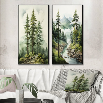 «Green Pine Tree Eernal Guardians», 2 pièces