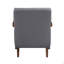 Chaise d'appoint de style moderne en cuir gris rembourré capitonné avec finition noyer, meubles en bois 1pc-423084055