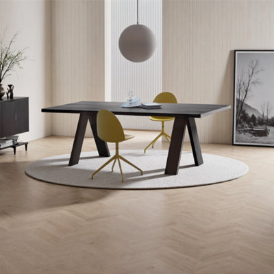 Black simple pine desk