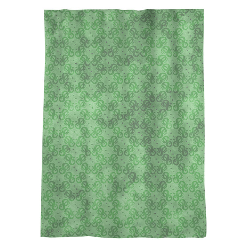 Panneau de rideau simple avec passe-tringle serpentes, Vert