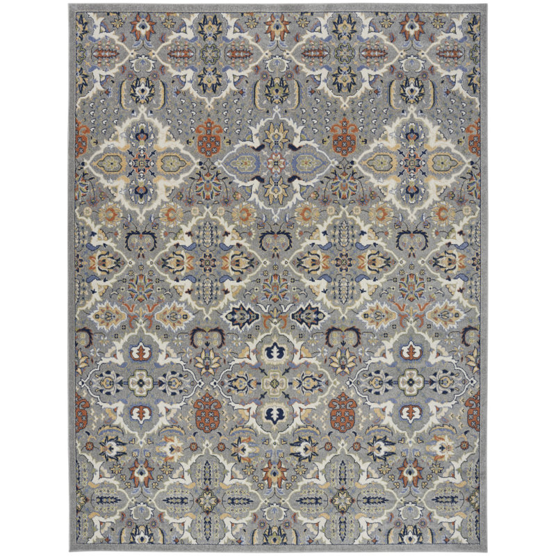 Tapis floral tissé à la machine 7 pi x 10 pi