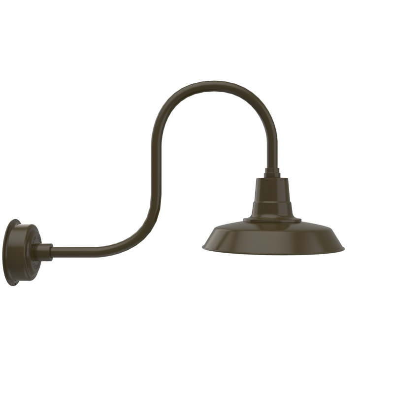 Luminaire de grange d'extérieur à DEL Haleigh, H 9 po x l 14 po x P 17 po, Bronze acajou