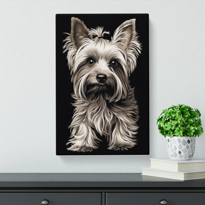Yorkshire Terrier Line - Wrapped Canvas