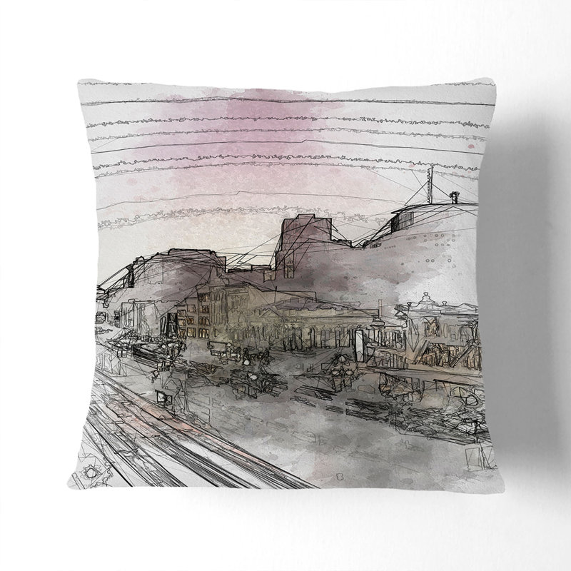 Abstract Square Throw Cushion, 40cm H x 40cm W x 15cm D