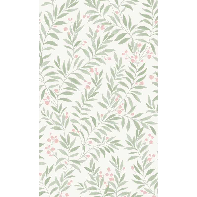 Rouleau de papier peint à imprimé tropical vert L 33 pi x l 21 po Green Minimalist, Vert