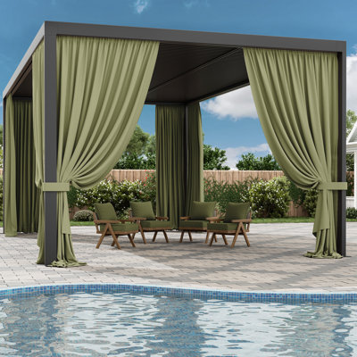 Mur de rideau extérieur en polyester pour abri de jardin, rideaux à 4 panneaux latéraux pour patio, jardin et cour arrière