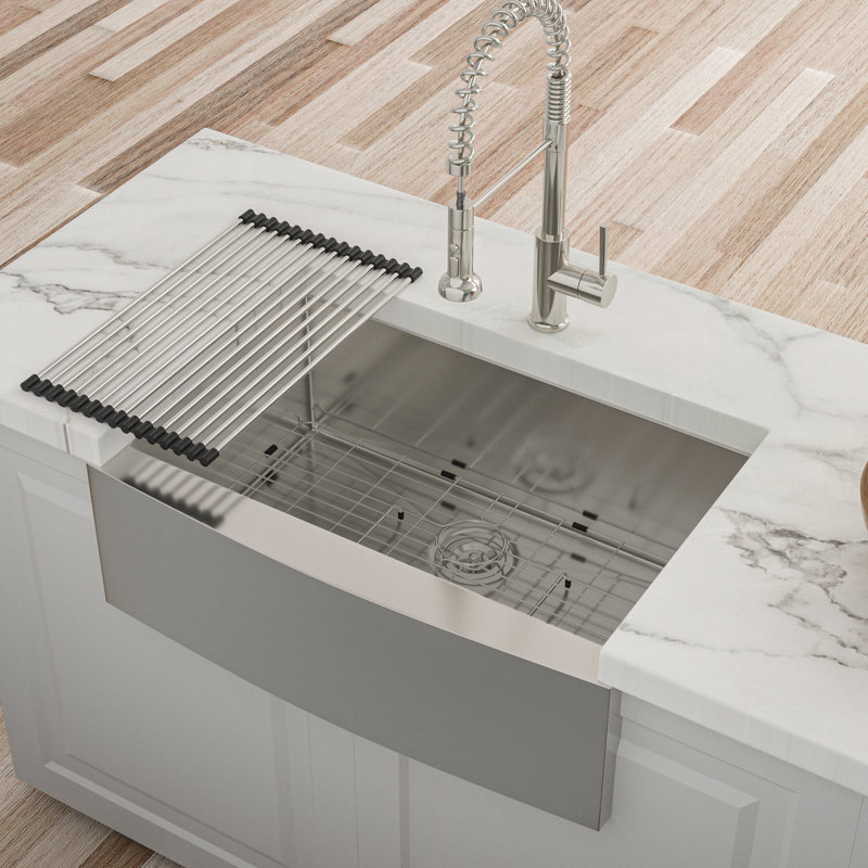 Évier de cuisine de ferme 24 po - Évier de cuisine à tablier frontal en acier inoxydable 24 po x 21 po x 10 po à cuve profonde et profondeur de calibre 16