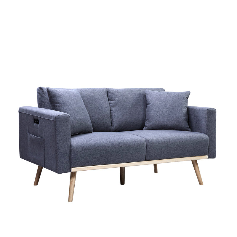 Causeuse Easton en lin et tissu gris foncé