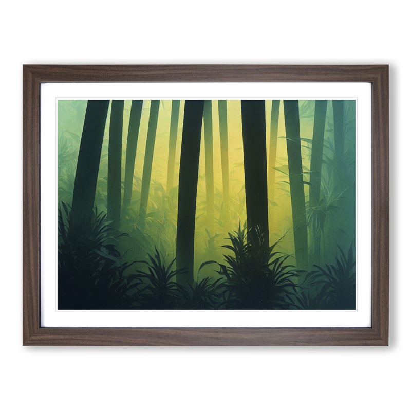 Deep in the Jungle Vol.5 1 Piece Single Picture Frame Painting, 34cm H x 46cm W x 2cm D, Walnut