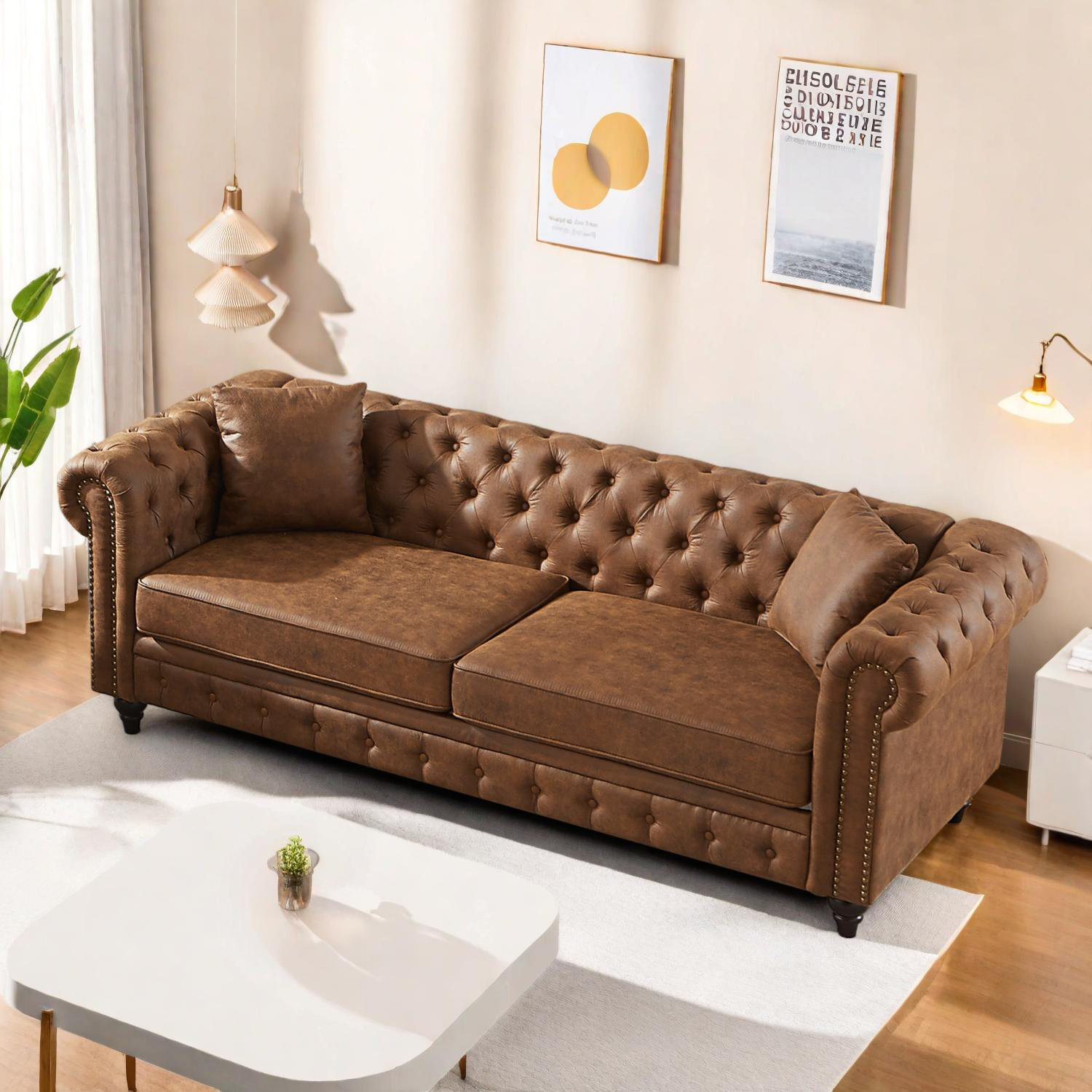 Latitude Run® Living Room Chesterfield Sofa with Rolled Arms - Wayfair ...