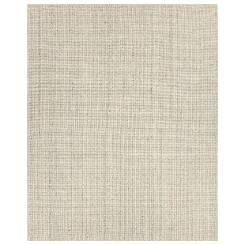 Gracie Oaks Ridling Handwoven Solid White Area Rug, Rectangle 6' x 9'