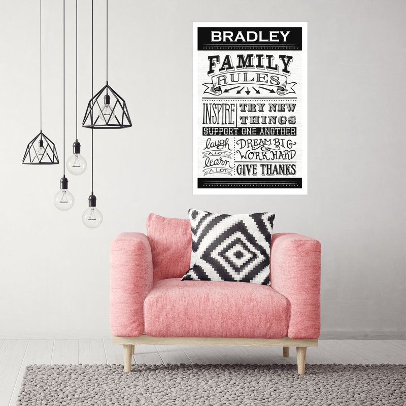 Décalcomanie murale personnalisable "family rules ii", Oui