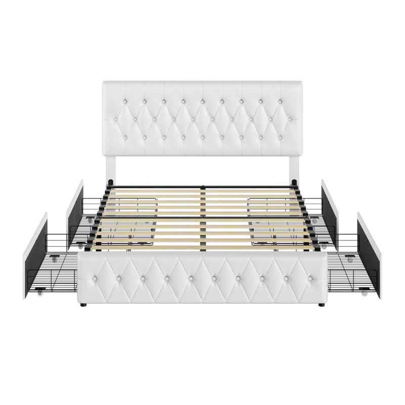 3-piece Bedroom Set, 54.3" Handmade Tufted Tall Bed Frame With Velvet Headboard, 2 Nightstands With Drawers, Full
