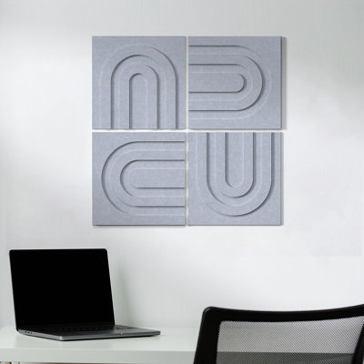 3D Decorative Felt Camel Acoustic Wall Panels Arch Pattern