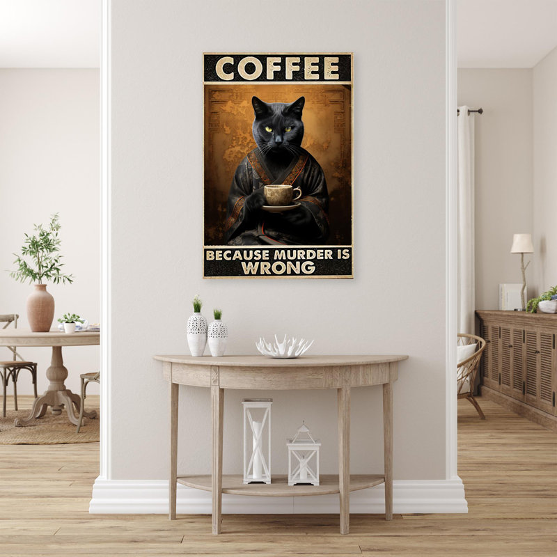 " Black Cat Coffee ", 14" H x 11" W x 1.25" D