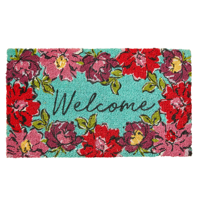 In Bloom Welcome Coir Door Mat