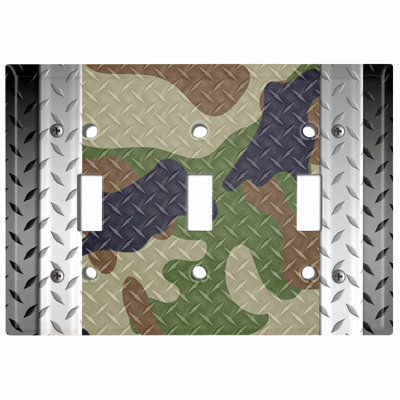 Patterned 3 - Gang Toggle Light Switch Standard Wall Plate