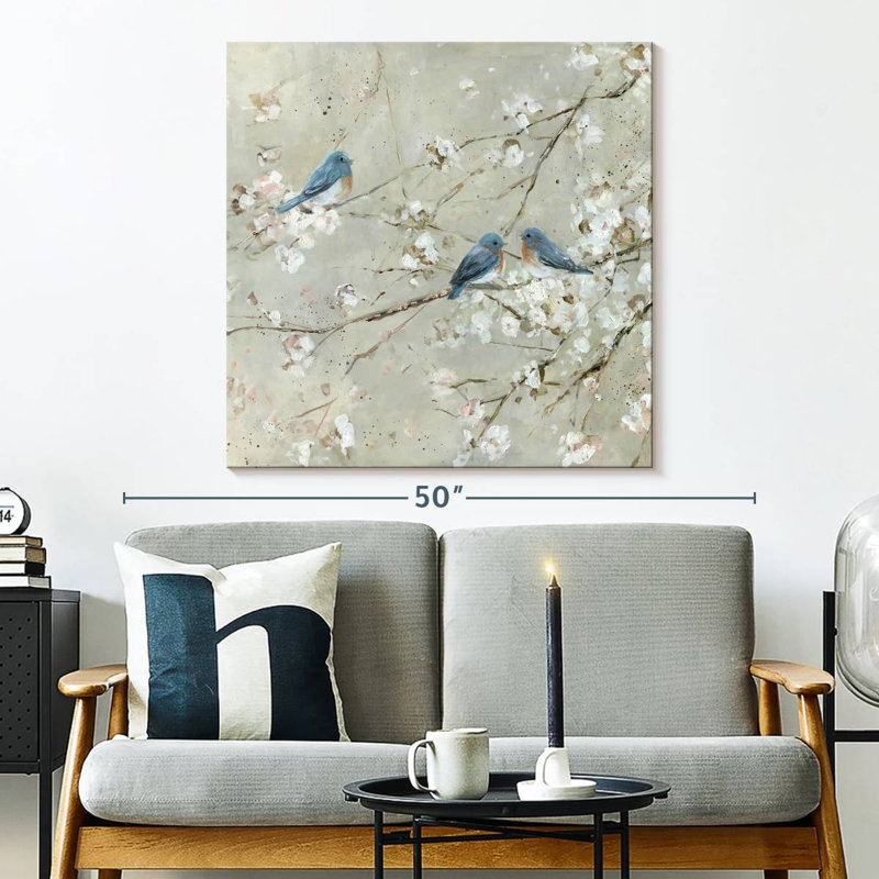 Mélodie de l'oiseau bleu Brampt, H 33 po x l 33 po