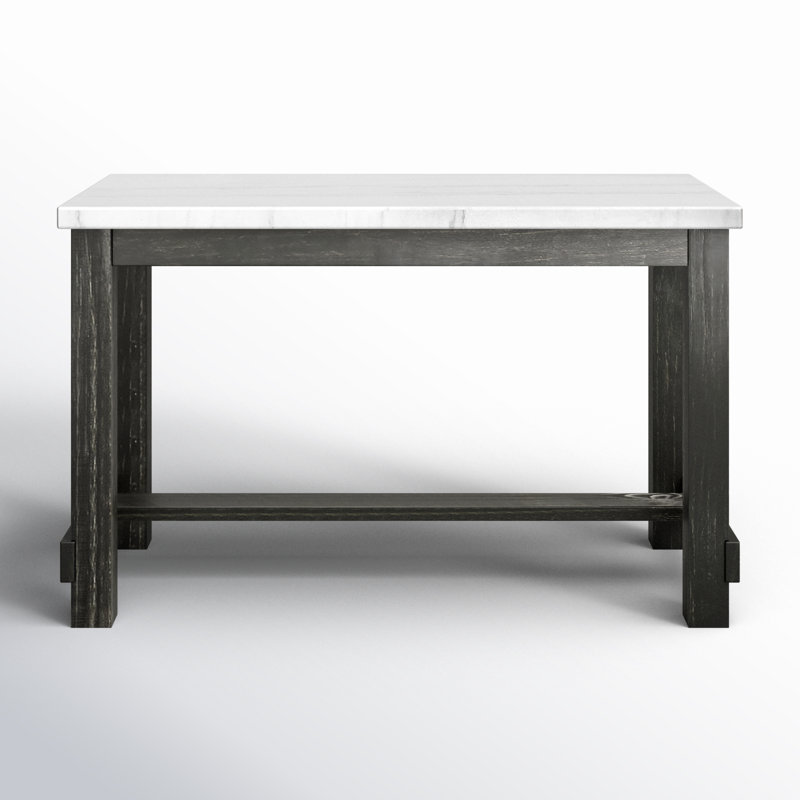 Kalb Marble Top Solid Wood Base Dining Table