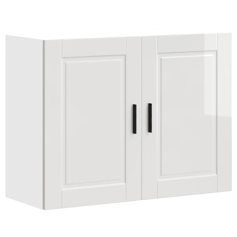 Armoire de coin en bois d'ingénierie Latitude Run, Blanc très luisant