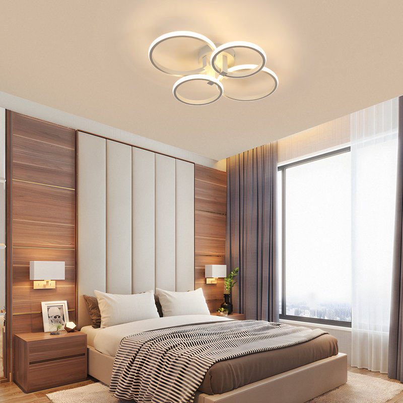 Dannitta Dimmable 4-Light Acrylic LED Flush Mount, White