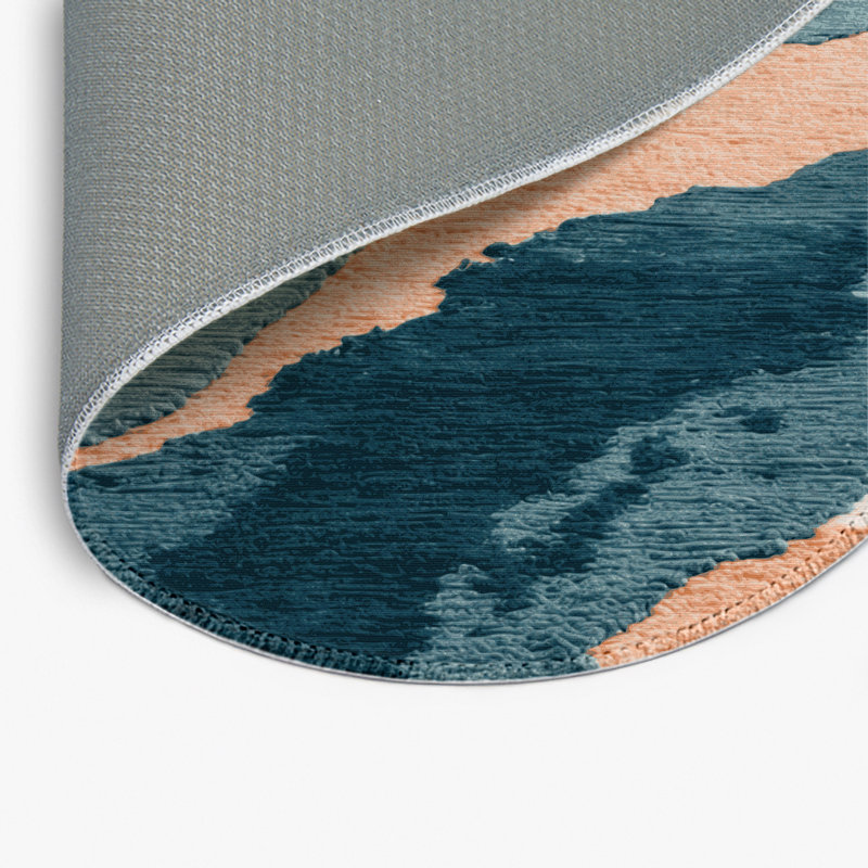 Tapis intérieur et extérieur gris Watercolor, Rond 5 pi