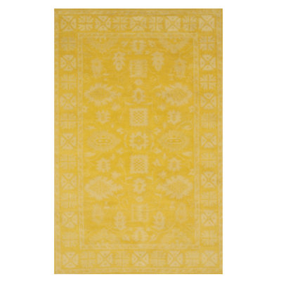 Charis Comfortable Oriental Yellow Hand Tufted Wool Traditional Area Rug