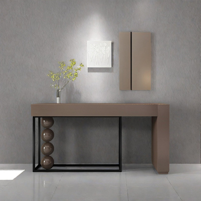 Console Modern Minimalist Art, H 35,43 po x l 55,12 po x P 15,75 po, Brun, Noir / brun