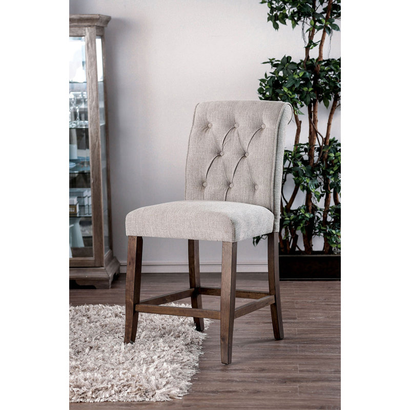 Chaise de comptoir rustique H 20,4 po (2 / RTC), beige / chêne rustique, Brun, Beige