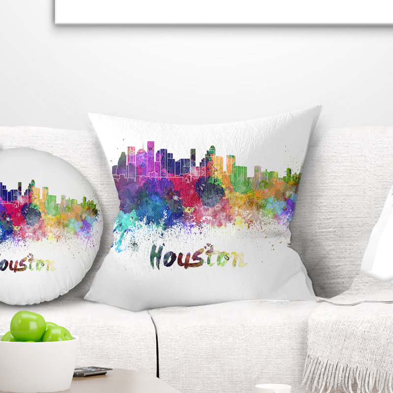Coussin décoratif Houston Cityline, Rectangulaire, 12 po x 20 po