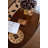 51.18" Brown Free Form Solid Wood Coffee Table