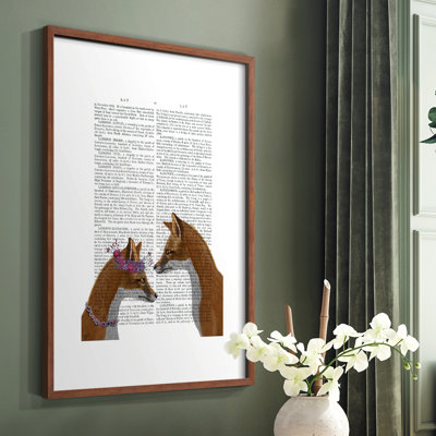 Fox Lovers, reproduction encadrée - bois massif