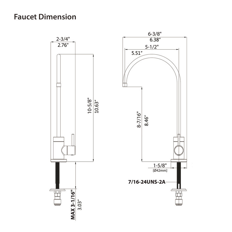 Ensemble de robinet d'eau potable et de filtre à eau de cuisine | Idée de cadeau, Noir mat