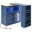 Navy Rolling Kitchen Island With Extendable Table, LED Lights, Power Outlets, Storage Cabinet & Open Shelves-1685862790